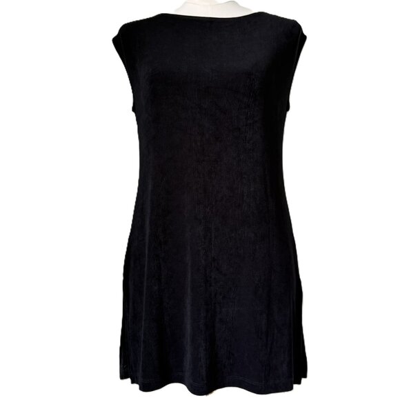 Chico's Tops - CHICO’S TRAVELERS | Black Cap-Sleeve Tunic Sz Small
